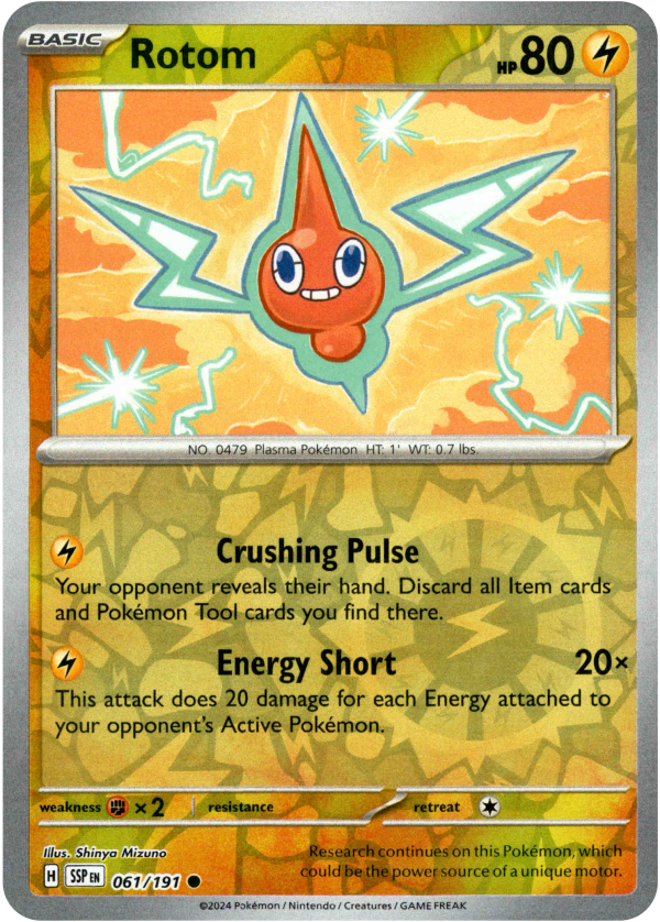 Rotom - 061 191 - Surging Sparks - Reverse Holo For Sale