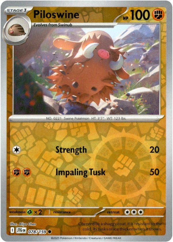 Piloswine - 078 159 - Journey Together - Reverse Holo Supply