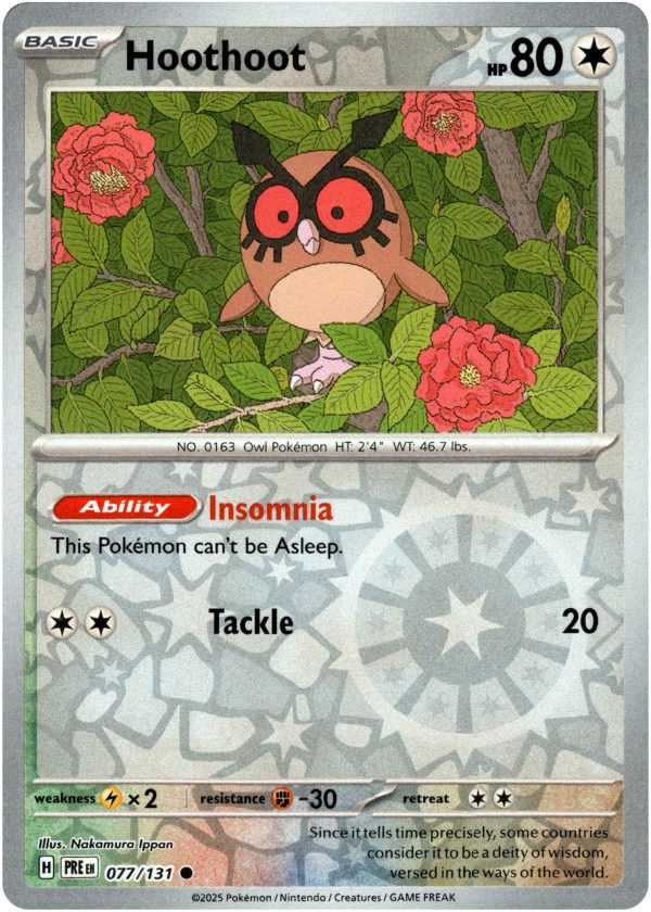 Hoothoot - 077 131 - Prismatic Evolutions - Reverse Holo Online Hot Sale