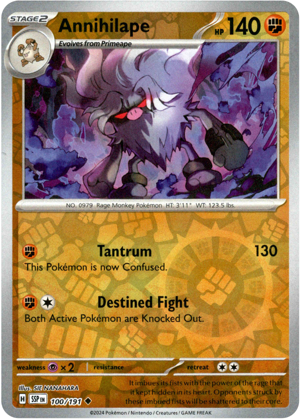 Annihilape - 100 191 - Surging Sparks - Reverse Holo Supply