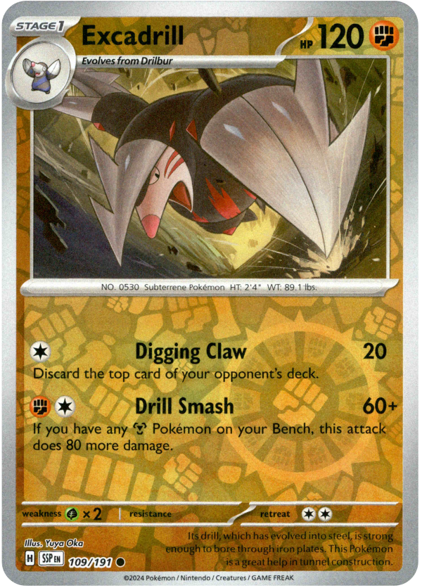 Excadrill - 109 191 - Surging Sparks - Reverse Holo Sale